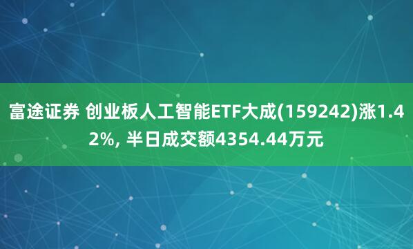 富途证券 创业板人工智能ETF大成(159242)涨1.42%, 半日成交额4354.44万元